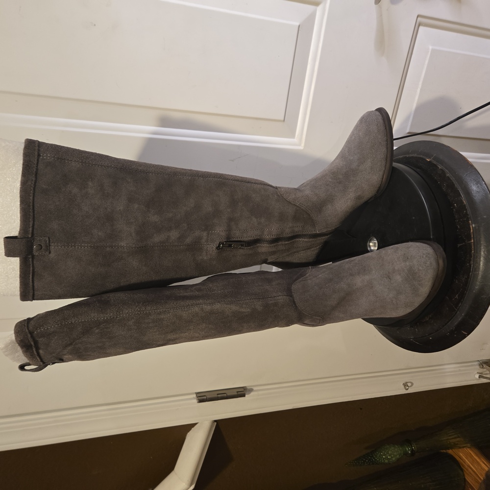 UGG Ava Gray Suede Knee-High Boots Womens Size 10 - Picture 2 of 16